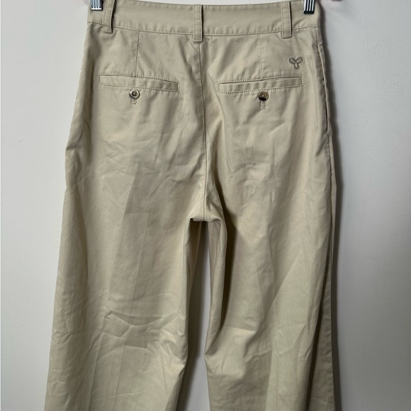 TNA womens beige khaki pleated high waist wide straight leg crawford pants, 4 US - Picture 6 of 6